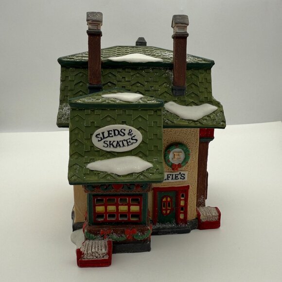 Department 56 Elfie’s Sleds & Skates North Pole Series 56251 Lighted House & Box - Picture 7 of 16